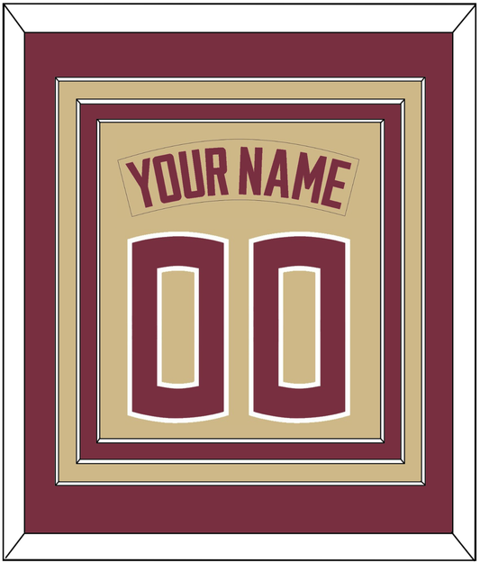 Florida State Baseball Nameplate & Number (Back) Combined - Alternate Gold - Premier Tier 3
