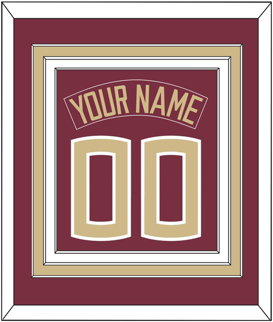 Florida State Baseball Nameplate & Number (Back) Combined - Alternate Garnet - Premier Tier 2