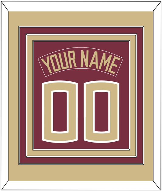 Florida State Baseball Nameplate & Number (Back) Combined - Alternate Garnet - Premier Tier 3