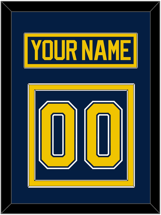 Michigan Hockey Nameplate & Number (Back) - Road Blue (2021-2023) - Signature Tier 2