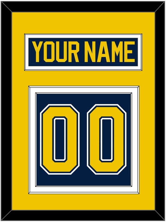 Michigan Hockey Nameplate & Number (Back) - Road Blue (2021-2023) - Signature Tier 3