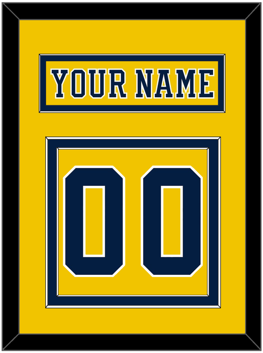 Michigan Hockey Nameplate & Number (Back) - Alternate Maize (2019-2020) - Signature Tier 2
