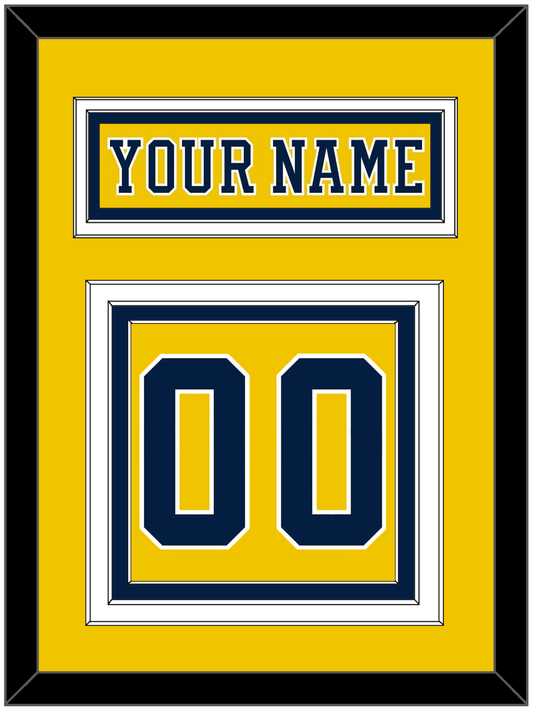 Michigan Hockey Nameplate & Number (Back) - Alternate Maize (2019-2020) - Premier Tier 2