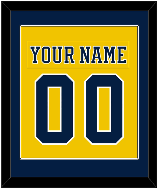 Michigan Hockey Nameplate & Number (Back) Combined - Alternate Maize (2019-2020) - Essential Tier 2