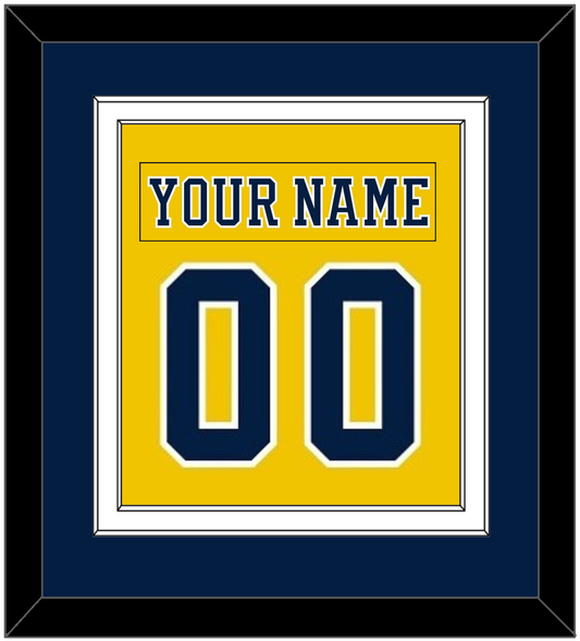 Michigan Hockey Nameplate & Number (Back) Combined - Alternate Maize (2019-2020) - Signature Tier 3