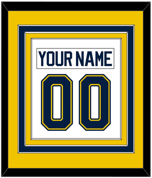Michigan Hockey Nameplate & Number (Back) Combined - Home White (2021-2023) - Premier Tier 3