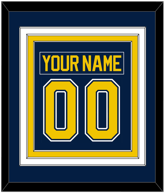 Michigan Hockey Nameplate & Number (Back) Combined - Road Blue (2021-2023) - Premier Tier 2