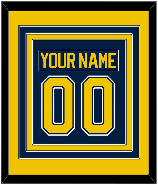 Michigan Hockey Nameplate & Number (Back) Combined - Road Blue (2021-2023) - Premier Tier 3