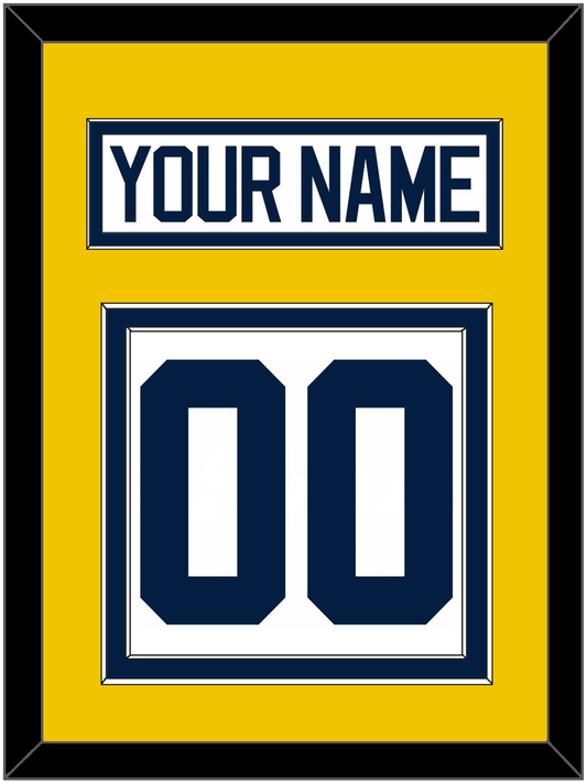 Michigan Hockey Nameplate & Number (Back) - Home White - Signature Tier 3