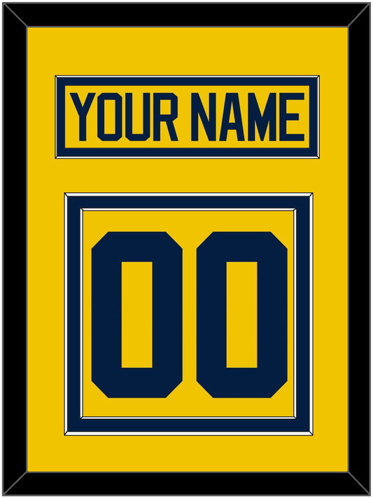 Michigan Hockey Nameplate & Number (Back) - Alternate Maize - Signature Tier 2