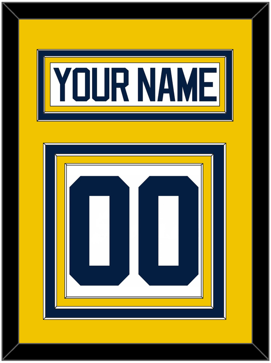 Michigan Hockey Nameplate & Number (Back) - Home White - Premier Tier 3