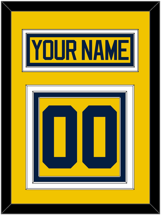 Michigan Hockey Nameplate & Number (Back) - Alternate Maize - Premier Tier 2