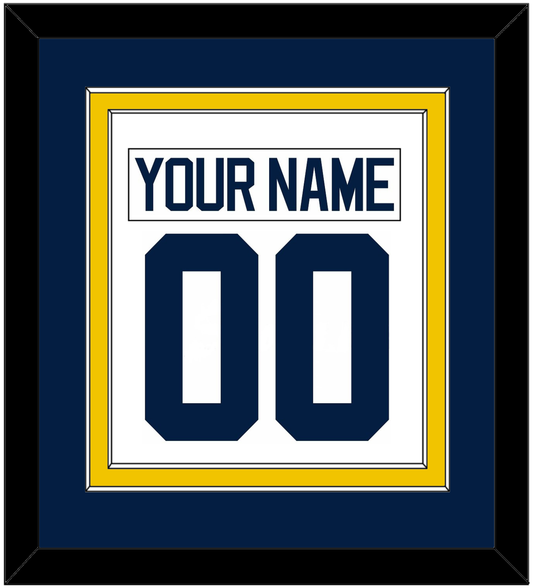 Michigan Hockey Nameplate & Number (Back) Combined - Home White - Signature Tier 2