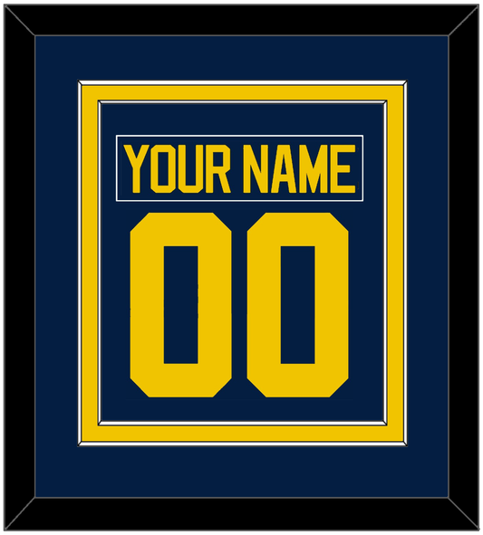 Michigan Hockey Nameplate & Number (Back) Combined - Road Blue - Signature Tier 2