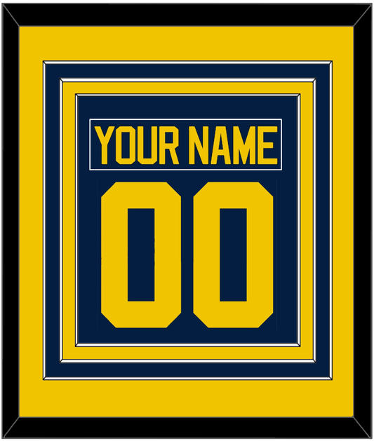 Michigan Hockey Nameplate & Number (Back) Combined - Road Blue - Premier Tier 2