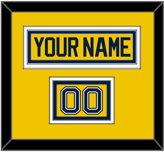 Michigan Hockey Nameplate & Number (Shoulder) - Alternate Maize (2021-2023) - Premier Tier 2