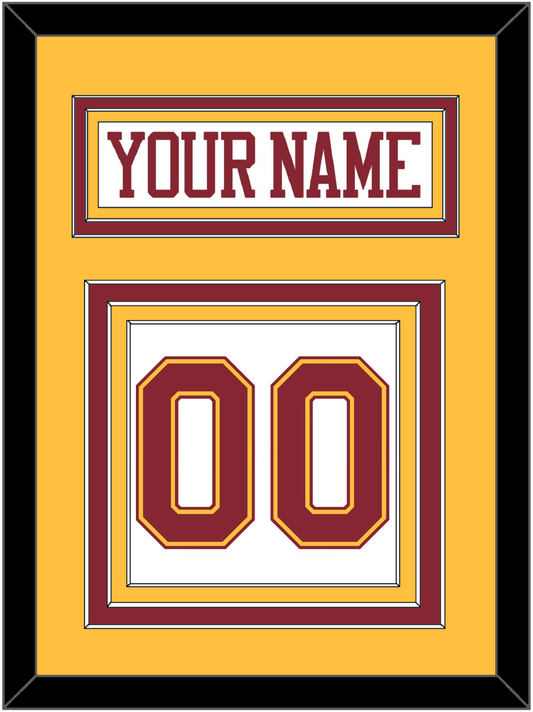 Minnesota Hockey Nameplate & Number (Back) - Home White - Premier Tier 3