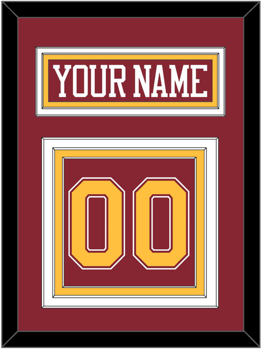 Minnesota Hockey Nameplate & Number (Back) - Road Maroon - Premier Tier 2