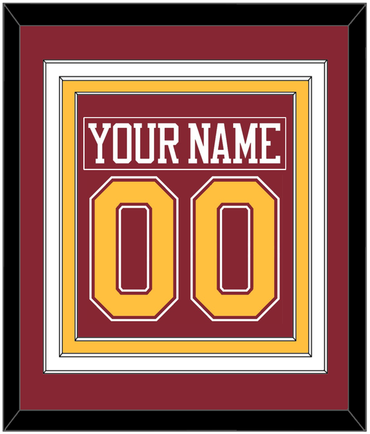 Minnesota Nameplate & Number (Back) Combined - Road Maroon - Premier Tier 2