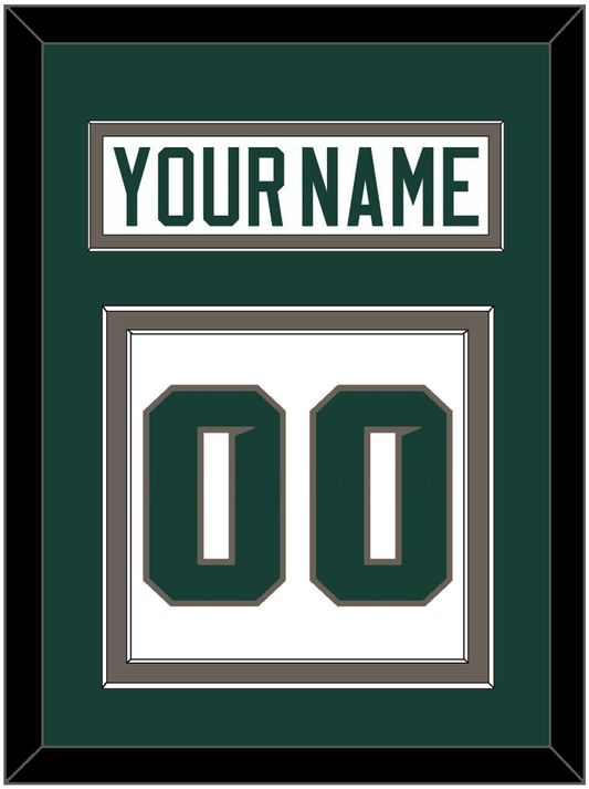 Michigan State Hockey Nameplate & Number (Back) - Home White (2006-2007) - Signature Tier 2