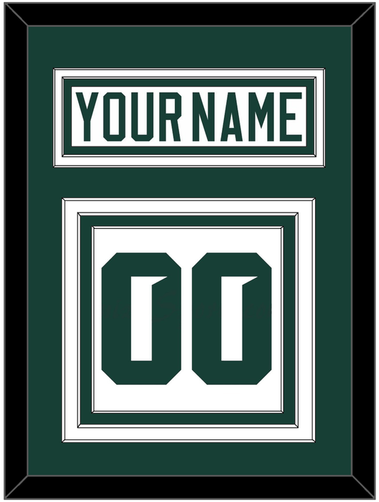 Michigan State Hockey Nameplate & Number (Back) - Home White (2017-2019) - Premier Tier 1