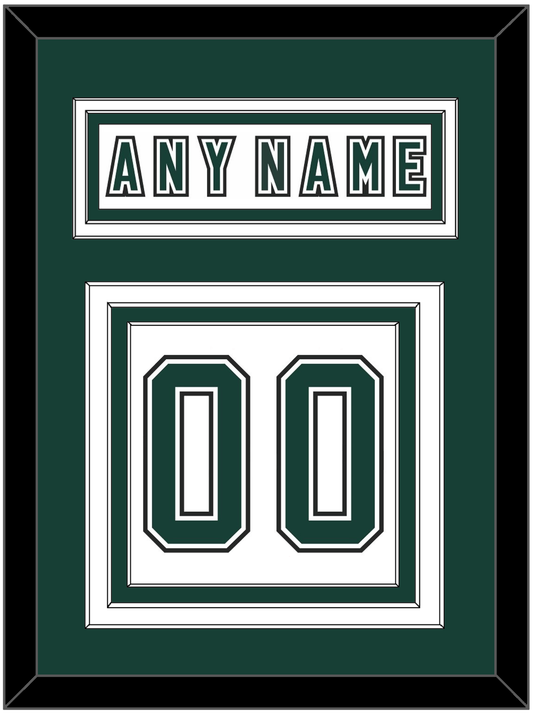 Michigan State Hockey Nameplate & Number (Back) - Alternate Home White (2006-2007) - Premier Tier 3