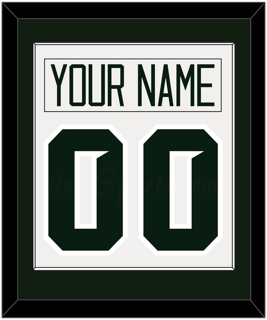Michigan State Hockey Nameplate & Number (Back) Combined - Home White - Essential Tier 1