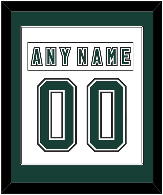 Michigan State Hockey Nameplate & Number (Back) Combined - Alternate Home White (2006-2007) - Essential Tier 1