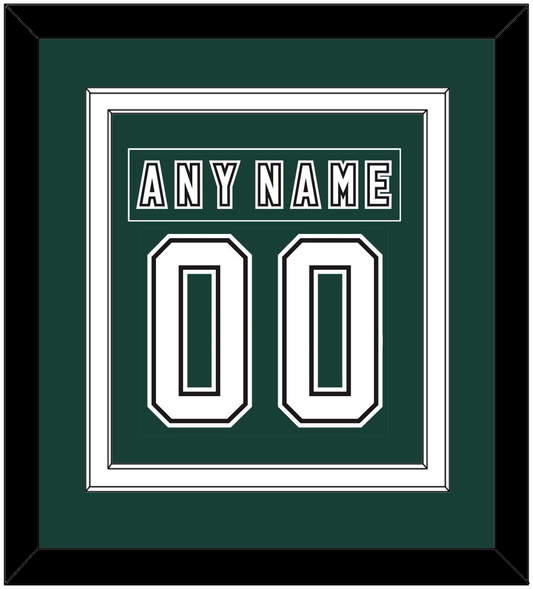 Michigan State Hockey Nameplate & Number (Back) Combined - Alternate Road Green (2006-2007) - Signature Tier 3