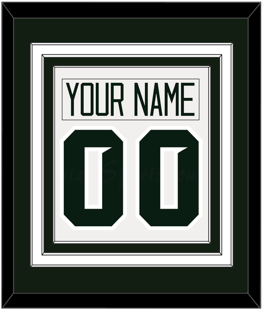 Michigan State Hockey Nameplate & Number (Back) Combined - Home White - Premier Tier 1