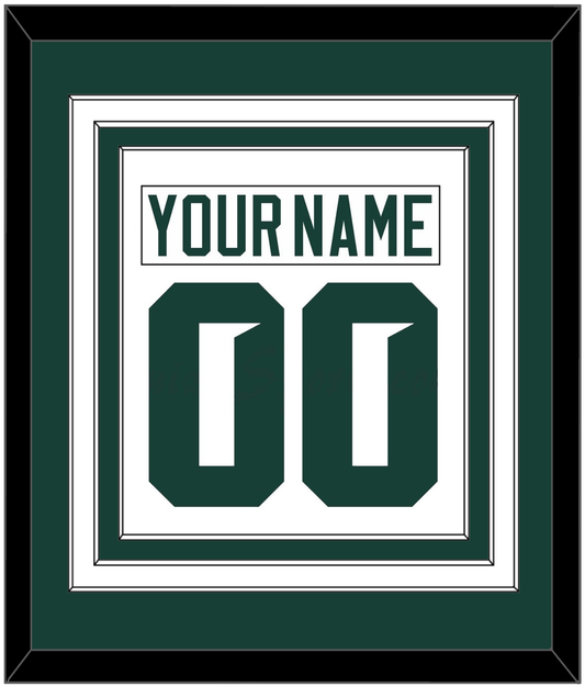 Michigan State Hockey Nameplate & Number (Back) Combined - Home White (2017-2019) - Premier Tier 1