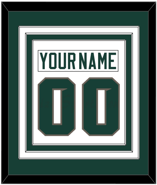 Michigan State Hockey Nameplate & Number (Back) Combined - Home White (2006-2007) - Premier Tier 3