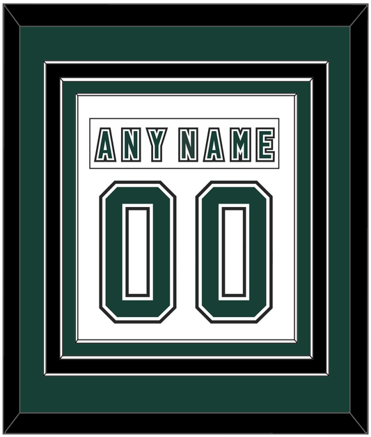 Michigan State Hockey Nameplate & Number (Back) Combined - Alternate Home White (2006-2007) - Premier Tier 2
