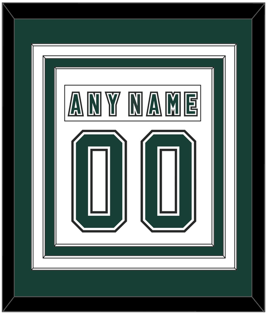 Michigan State Hockey Nameplate & Number (Back) Combined - Alternate Home White (2006-2007) - Premier Tier 3