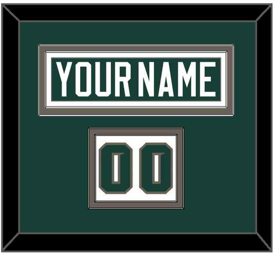Michigan State Hockey Nameplate & Number (Shoulder) - Road Green (2006-2007) - Signature Tier 2