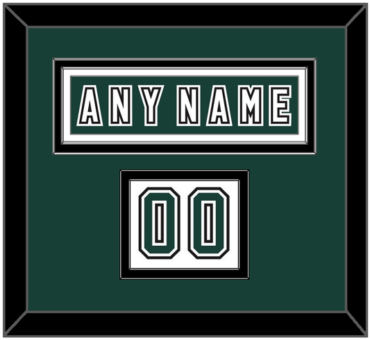 Michigan State Hockey Nameplate & Number (Shoulder) - Alternate Road Green (2006-2007) - Signature Tier 2