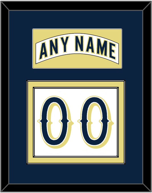 Notre Dame Hockey Nameplate & Number (Back) - Home White - Signature Tier 2