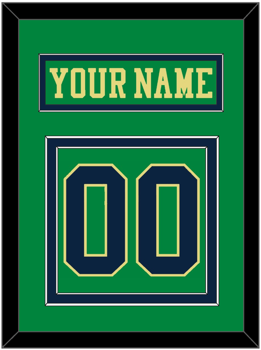 Notre Dame Hockey Nameplate & Number (Back) - Alternate Green (2015) - Signature Tier 2
