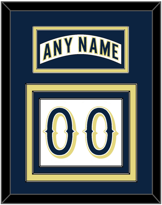 Notre Dame Hockey Nameplate & Number (Back) - Home White - Premier Tier 3