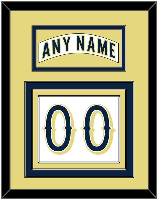 Notre Dame Hockey Nameplate & Number (Back) - Home White - Premier Tier 4
