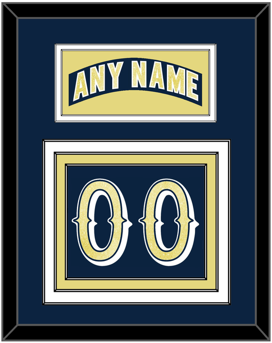 Notre Dame Hockey Nameplate & Number (Back) - Road Blue - Premier Tier 2