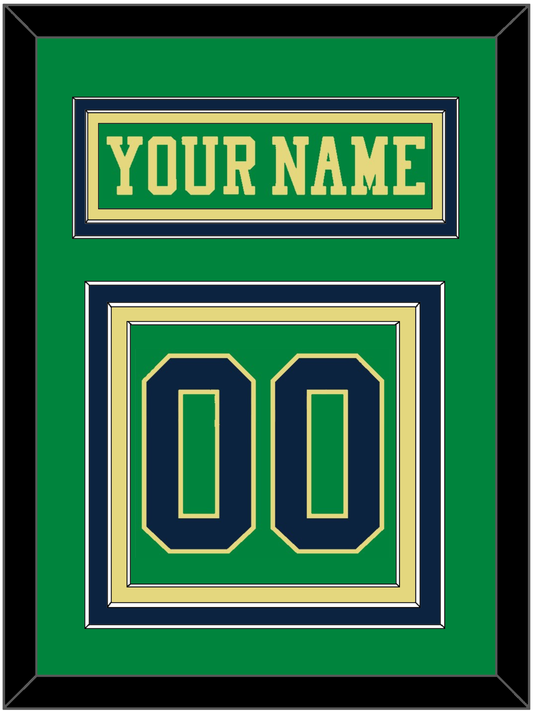 Notre Dame Hockey Nameplate & Number (Back) - Alternate Green (2015) - Premier Tier 2