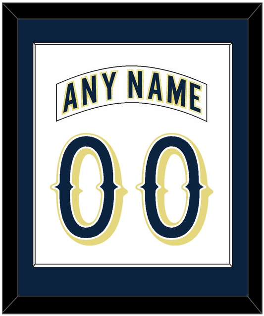 Notre Dame Hockey Nameplate & Number (Back) Combined - Home White - Essential Tier 1
