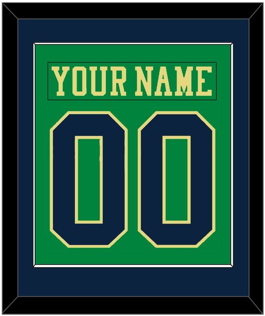 Notre Dame Hockey Nameplate & Number (Back) Combined - Alternate Green (2015) - Essential Tier 2