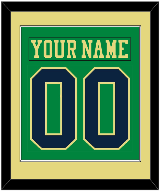 Notre Dame Hockey Nameplate & Number (Back) Combined - Alternate Green (2015) - Essential Tier 3