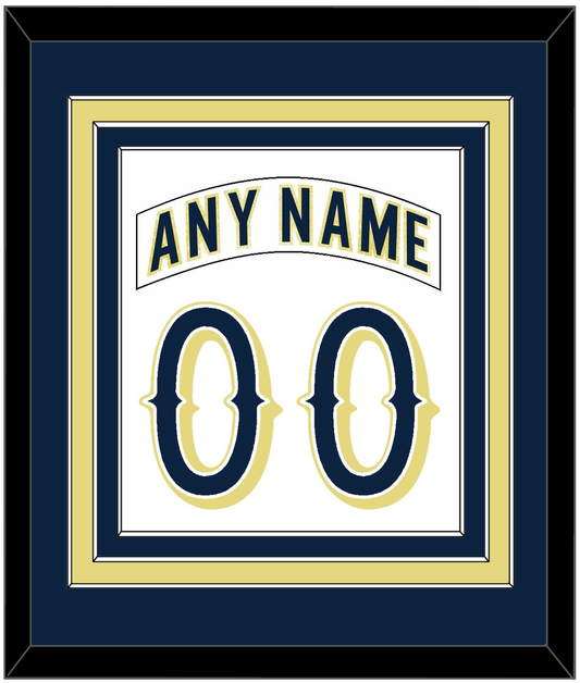 Notre Dame Hockey Nameplate & Number (Back) Combined - Home White - Premier Tier 2