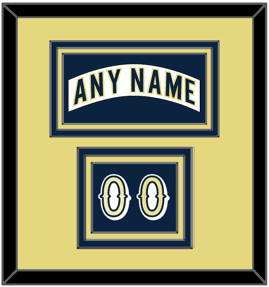 Notre Dame Hockey Nameplate & Number (Shoulder) - Home White - Premier Tier 3