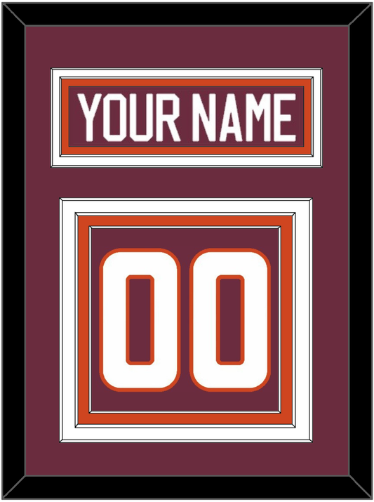 Virginia Tech Hockey Nameplate & Number (Back) - Road Maroon - Premier Tier 2