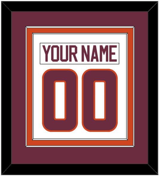 Virginia Tech Hockey Nameplate & Number (Back) Combined - Home White - Signature Tier 3