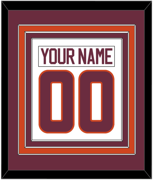 Virginia Tech Hockey Nameplate & Number (Back) Combined - Home White - Premier Tier 2